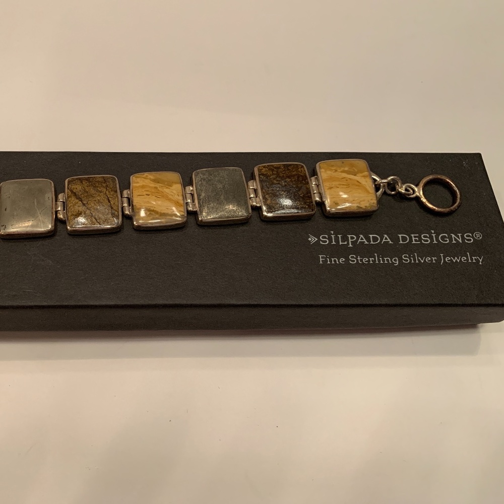 B0999 SILPADA Brown Tone Gemstone Bracelet Retired